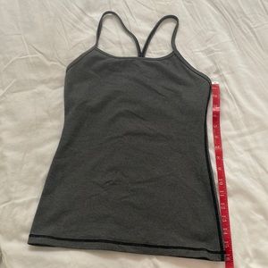 Lulu lemon black and gray racer back tank with built in bra